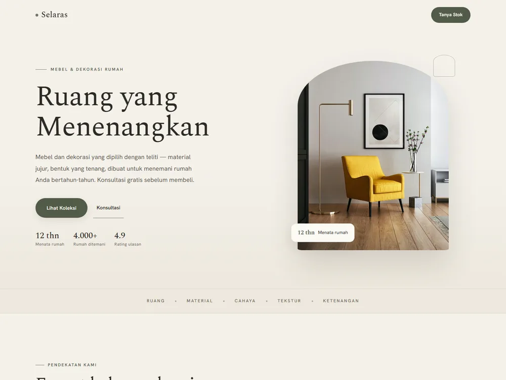 Rumah Selaras, preview template rumah dan interior